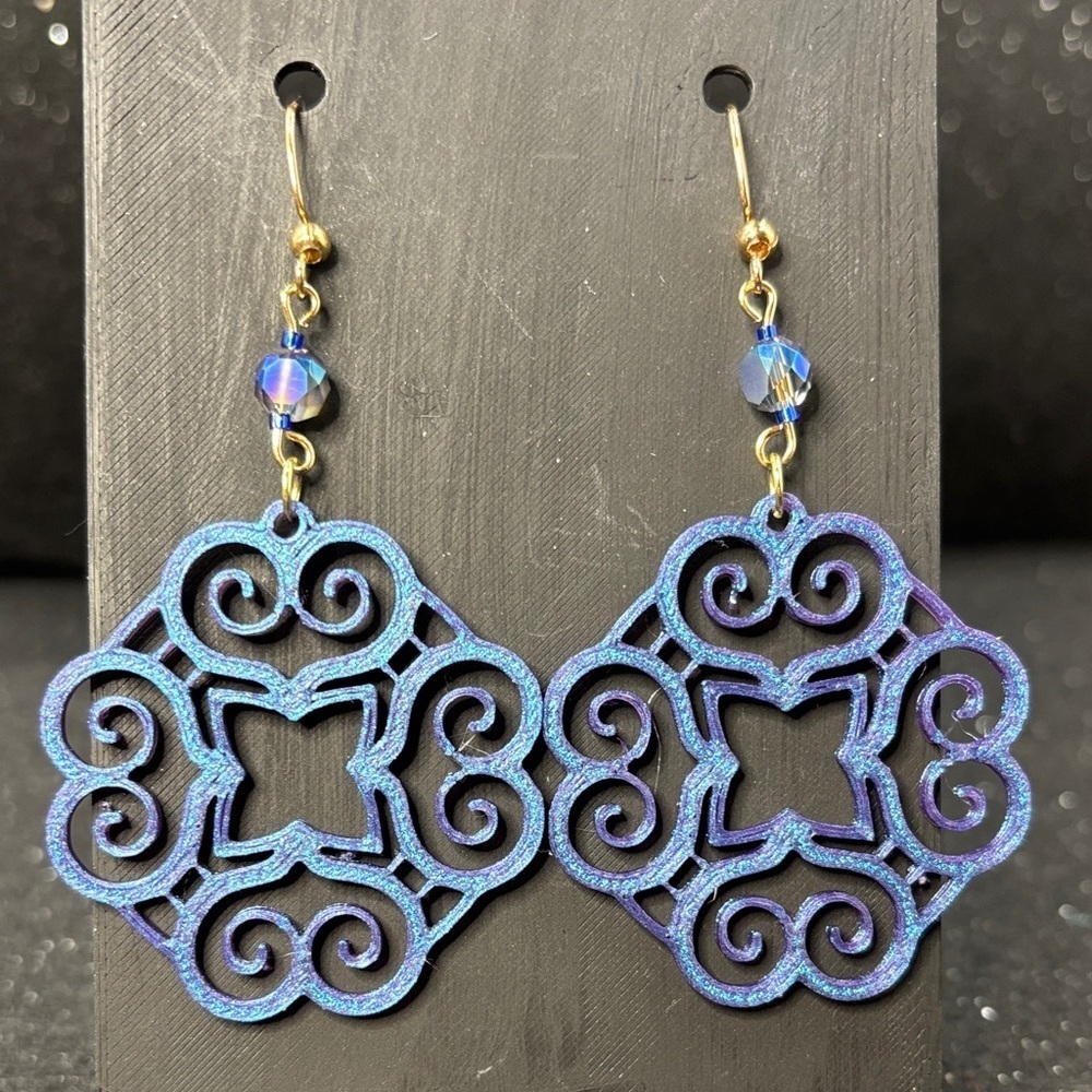 Blue and Purple Color Shift, Dangle Earrings